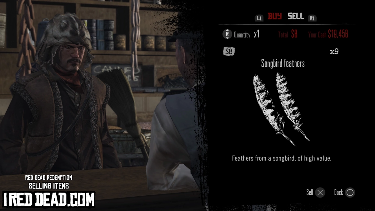 Red Dead Redemption Selling Items Songbird Feathers