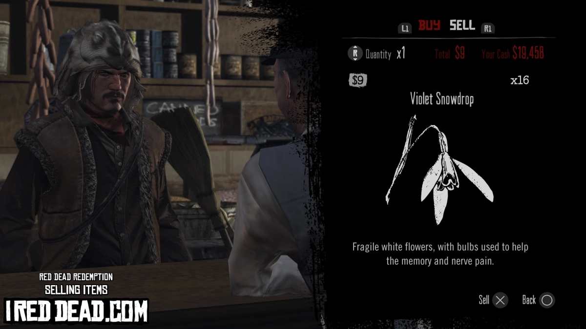 Red Dead Redemption Selling Items Violet Snowdrop