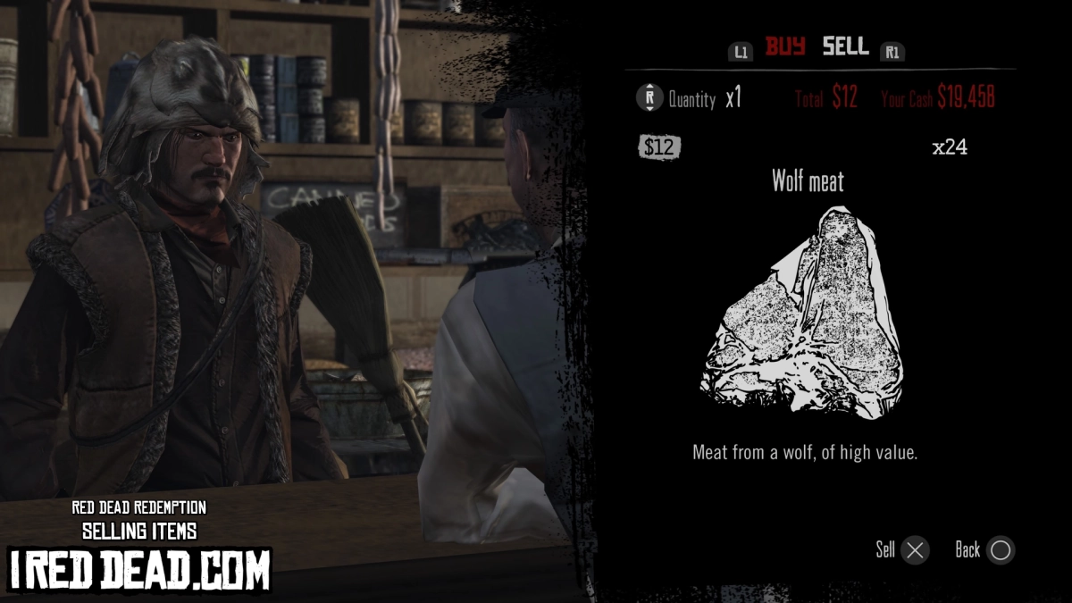 Red Dead Redemption Selling Items Wolf Meat