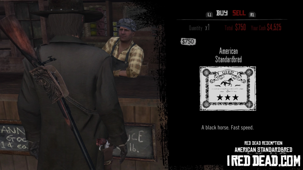 Red Dead Redemption Shop Item American Standardbred