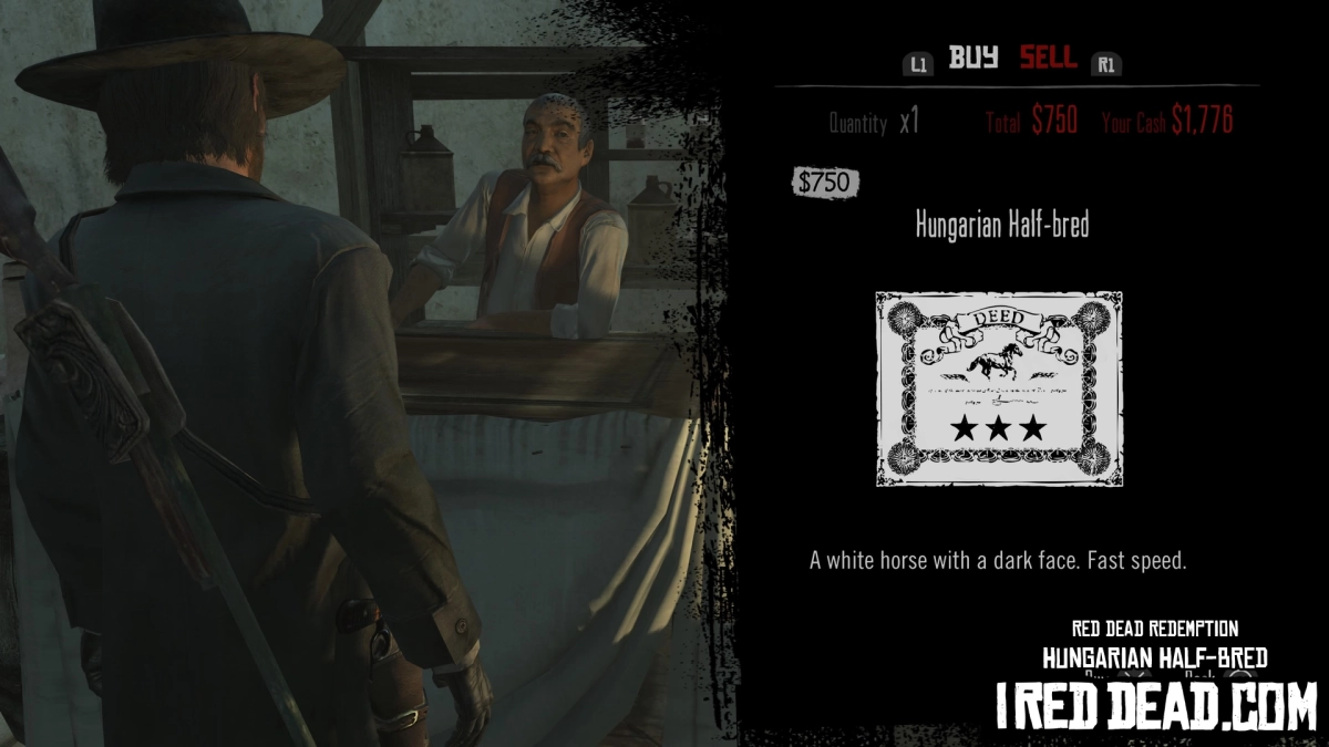 Red Dead Redemption Shop Item Hungarian Half Bred