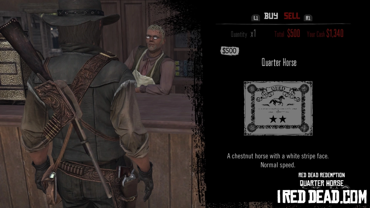 Red Dead Redemption Shop Item Quarter Horse