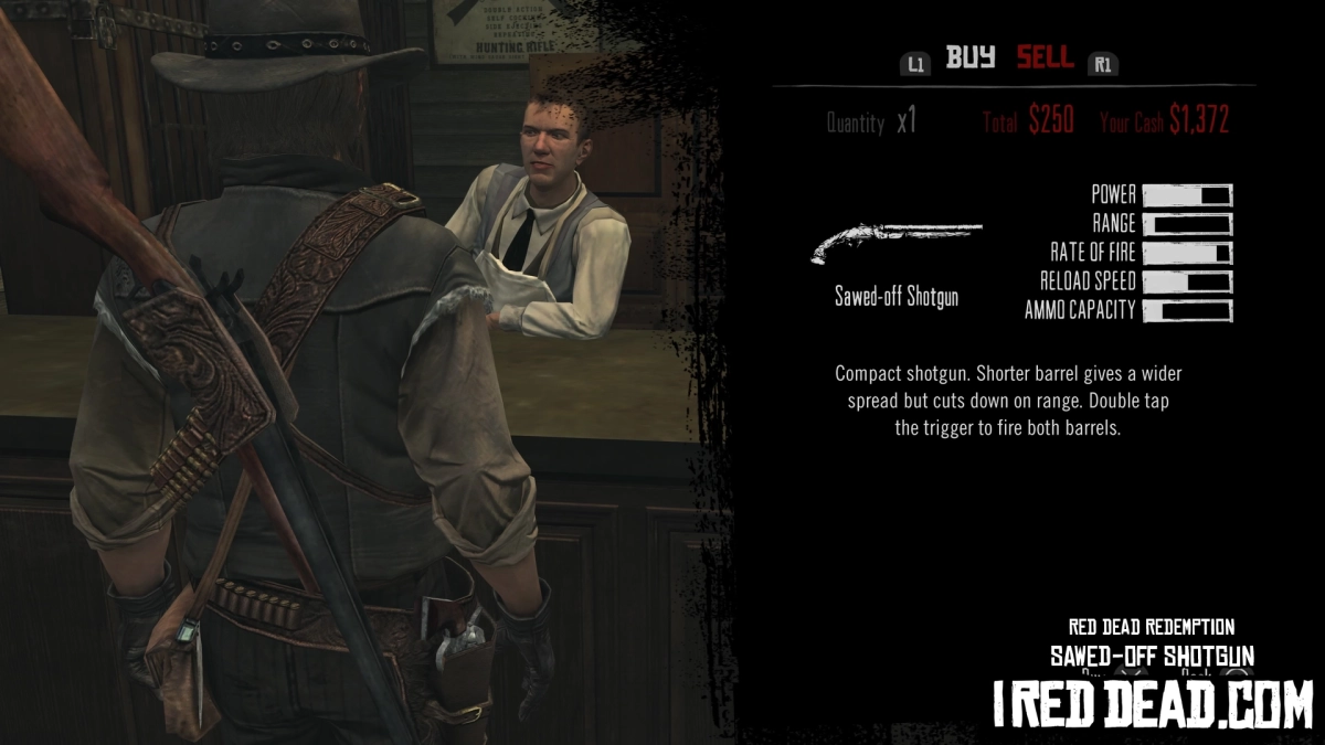 Red Dead Redemption Shop Item Sawed Off Shotgun