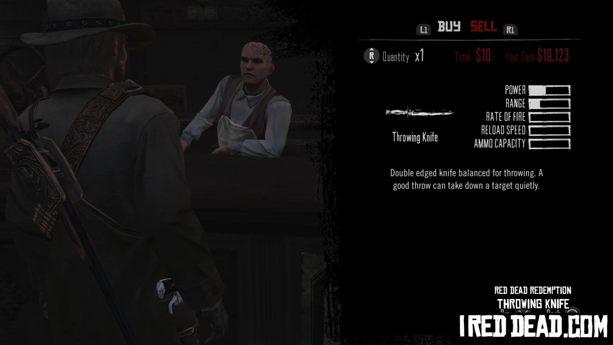 Red Dead Redemption Shop Item Throwing Knife