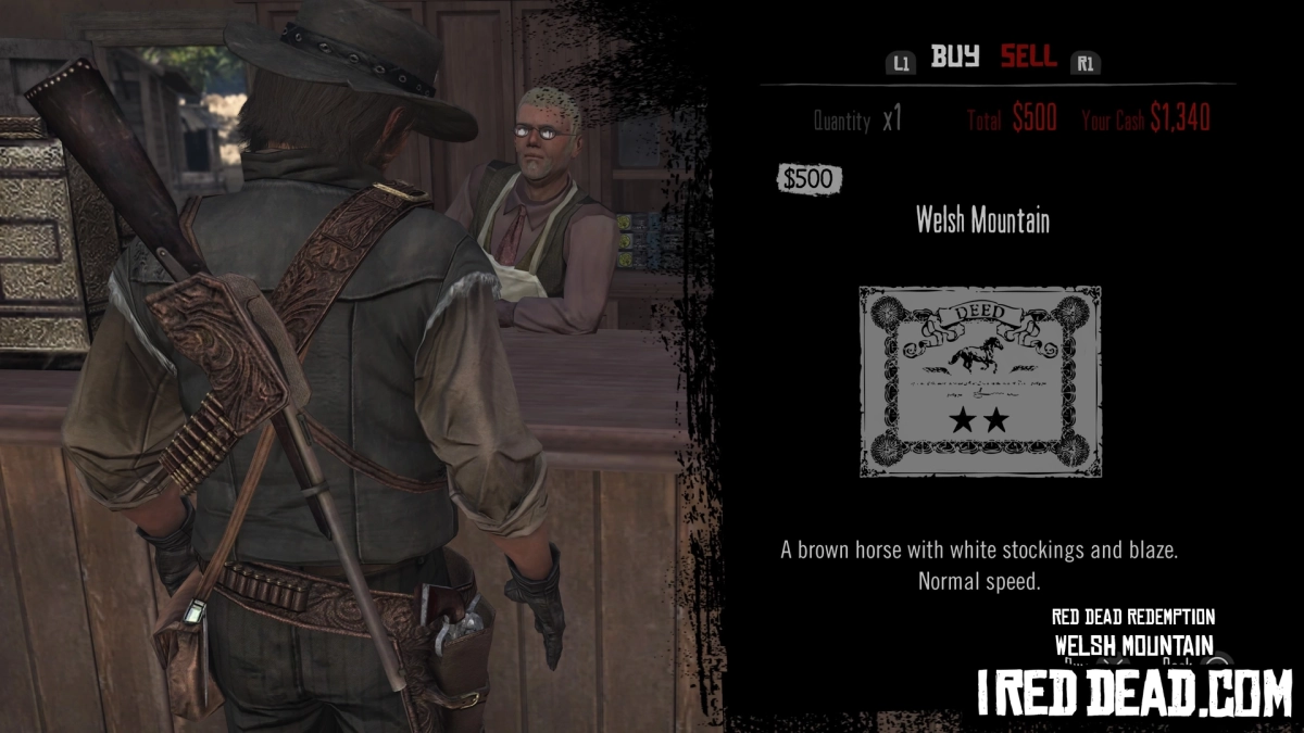 Red Dead Redemption Shop Item Welsh Mountain