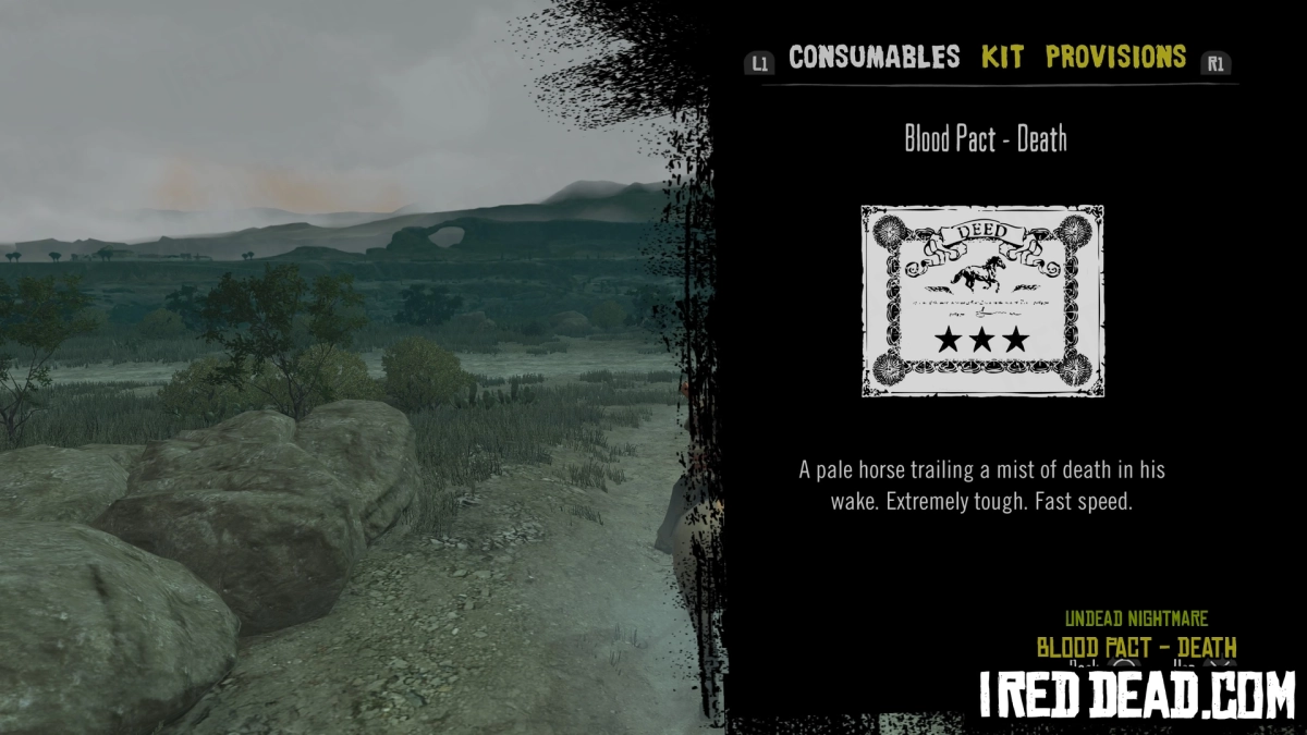 Red Dead Redemption Undead Nightmare Consumables Blood Pact Death