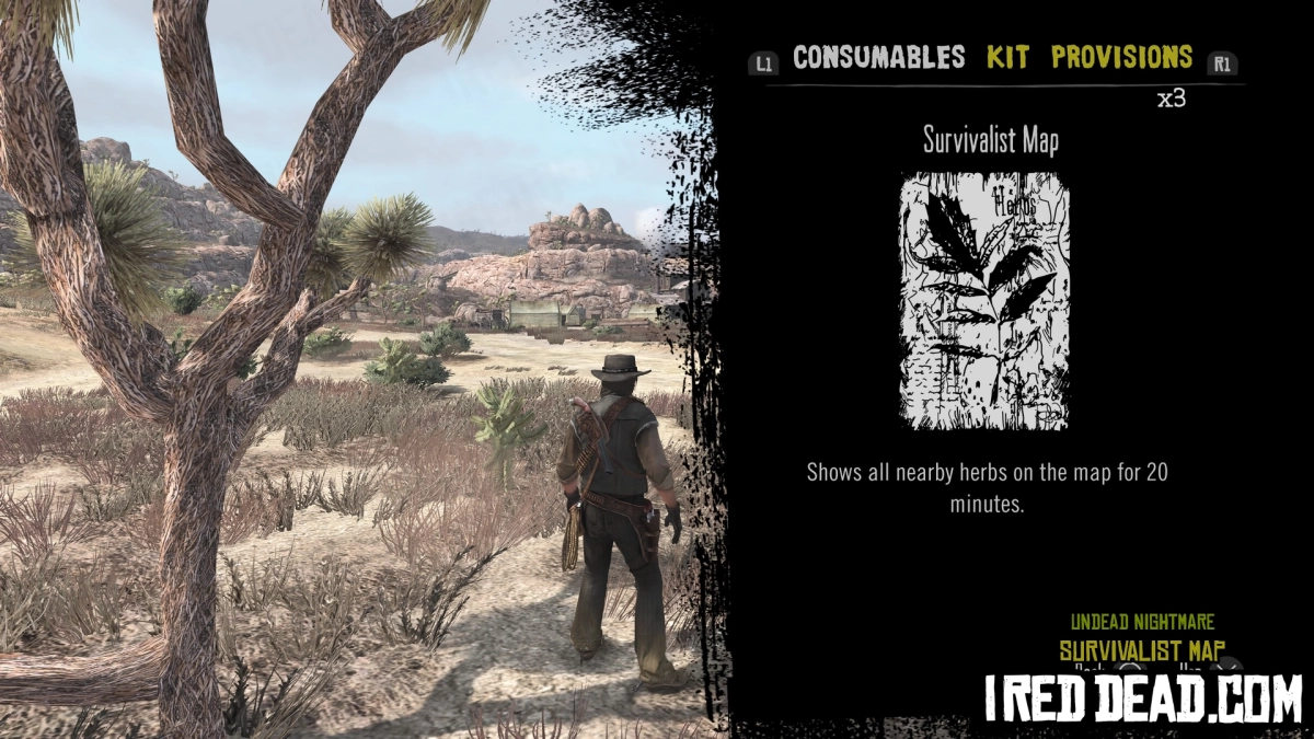 Red Dead Redemption Undead Nightmare Consumables Survivalist Map