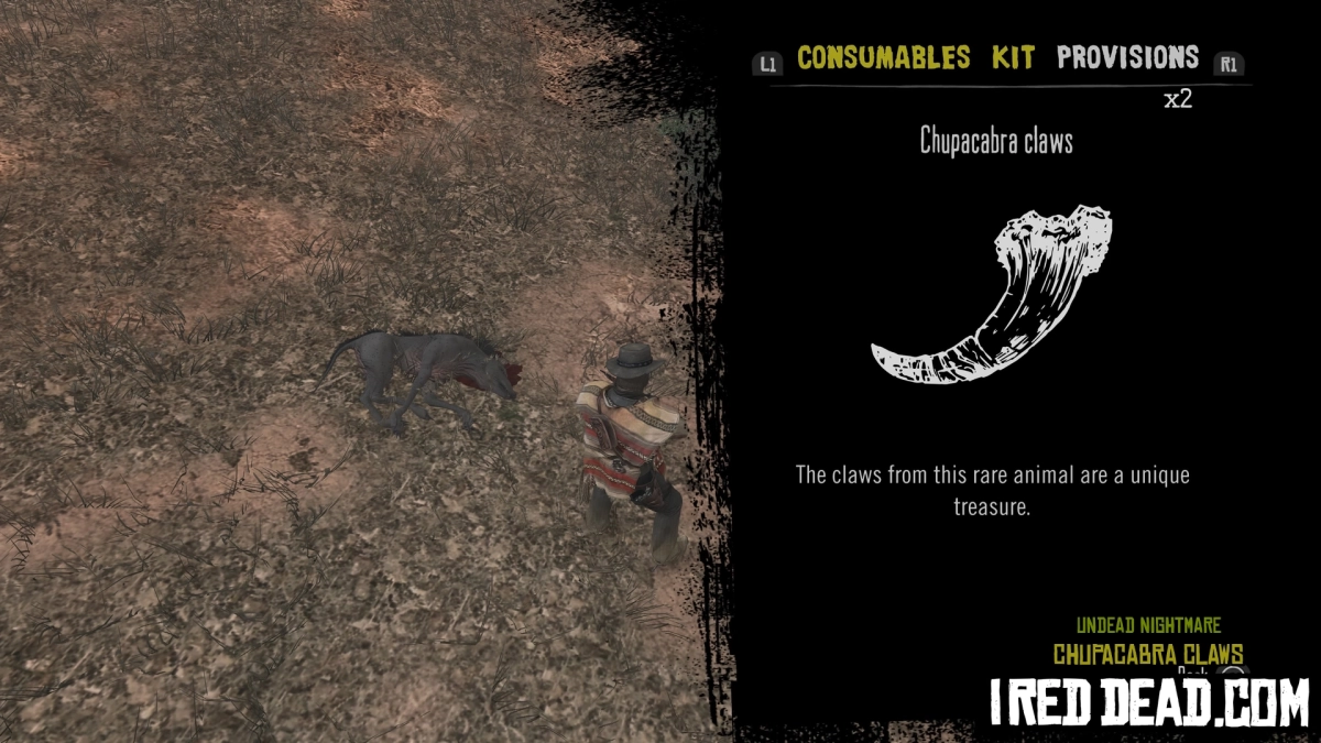 Red Dead Redemption Undead Nightmare Provisions Chupacabra Claws