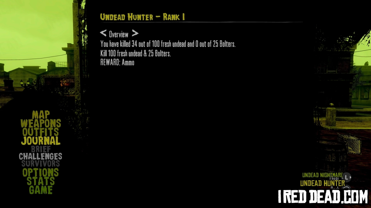 Red Dead Redemption Undead Nightmare Undead Hunter Rank 1 Progress
