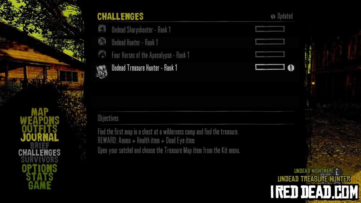 Red Dead Redemption Undead Nightmare Undead Treasure Hunter Rank 1 Menu