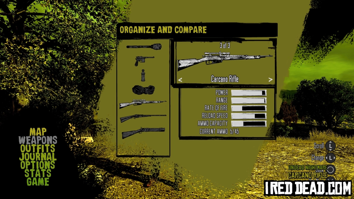 Red Dead Redemption Undead Nightmare Weapons Carcano Rifle 1