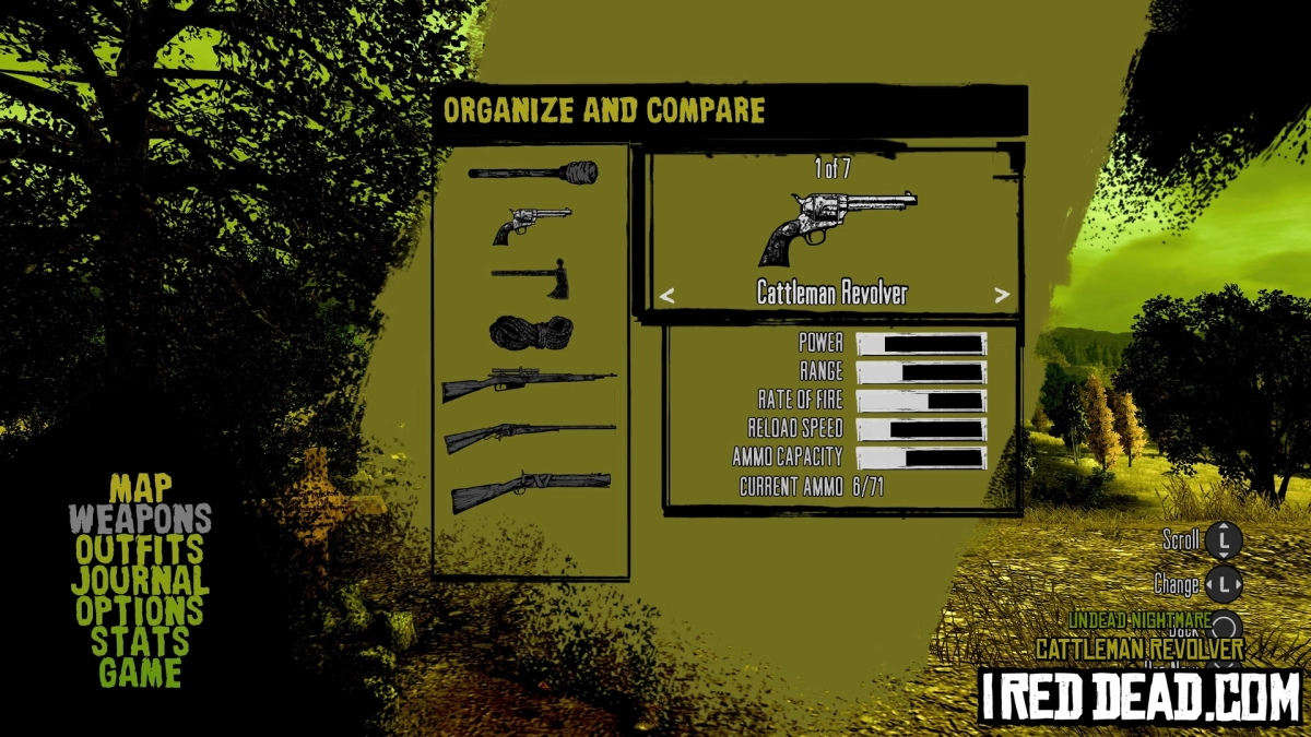 Red Dead Redemption Undead Nightmare Weapons Cattleman Revolver 1