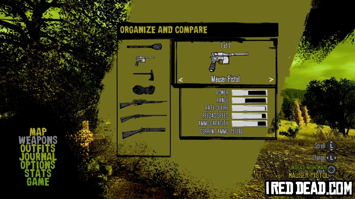 Red Dead Redemption Undead Nightmare Weapons Mauser Pistol 1