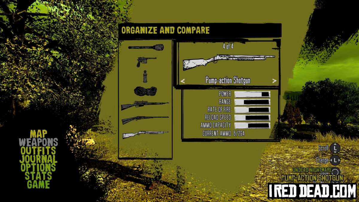 Red Dead Redemption Undead Nightmare Weapons Pump Action Shotgun 1