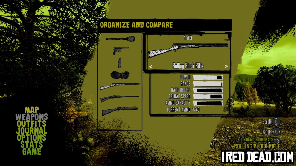 Red Dead Redemption Undead Nightmare Weapons Rolling Block Rifle 1
