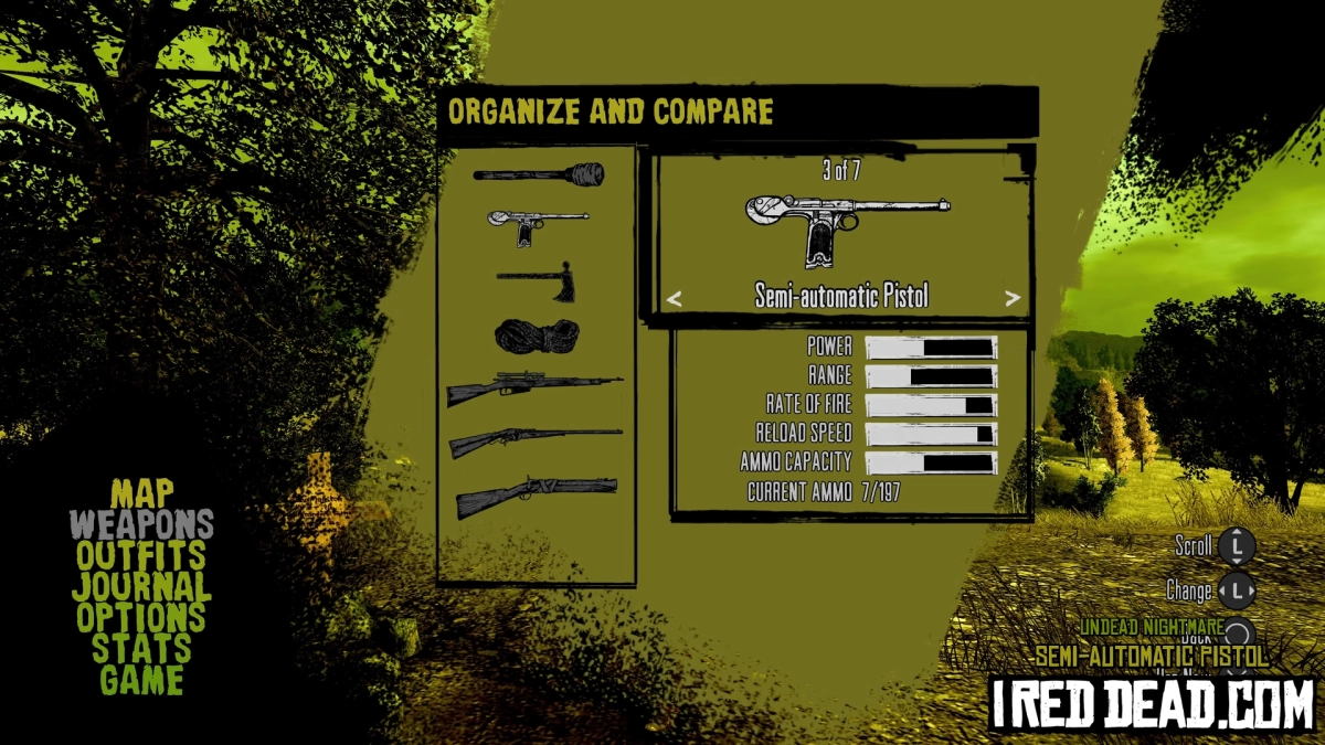 Red Dead Redemption Undead Nightmare Weapons Semi Automatic Pistol 1