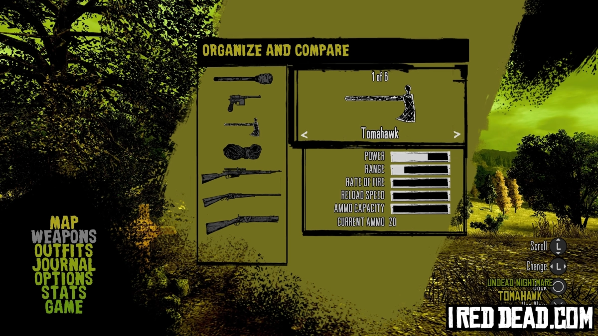 Red Dead Redemption Undead Nightmare Weapons Tomahawk 1