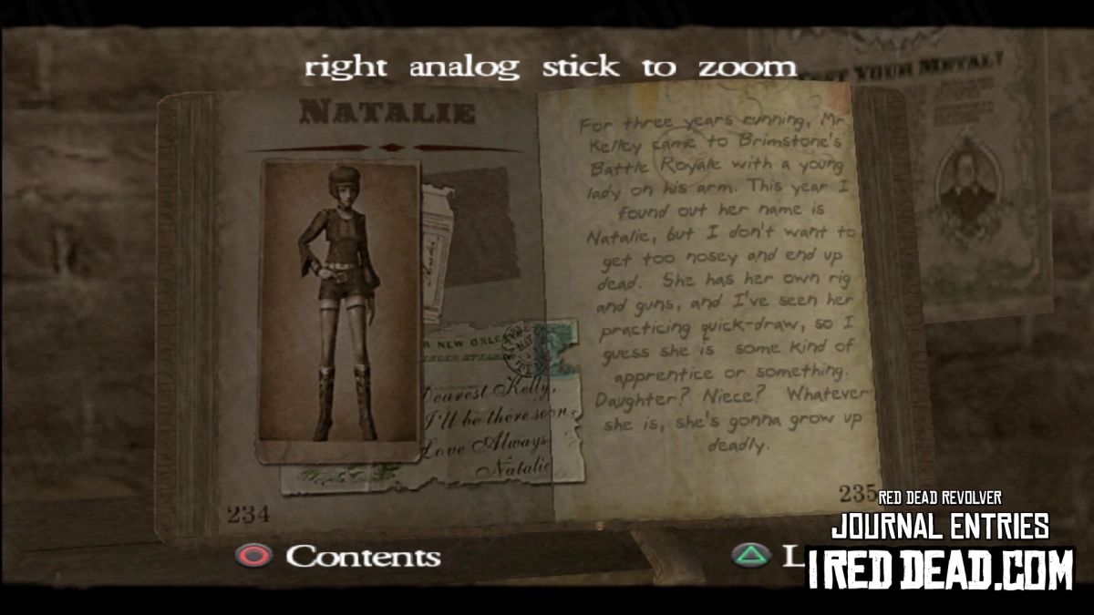 Red Dead Revolver Journal Entry 118 - Natalie