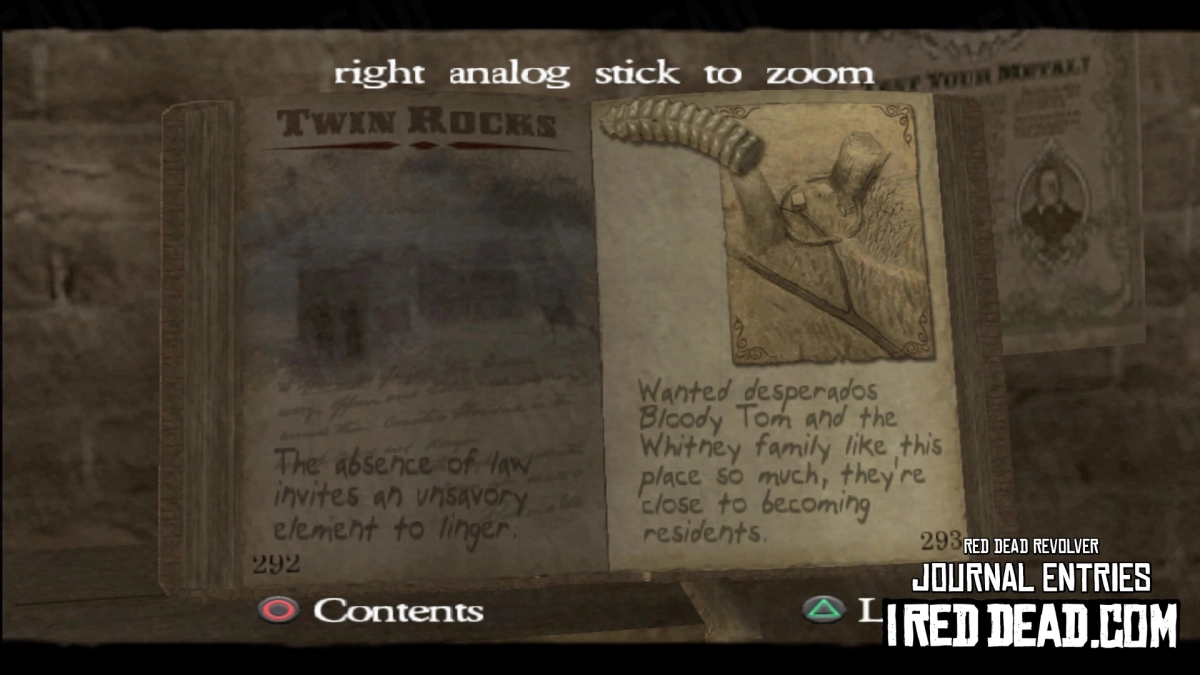 Red Dead Revolver Journal Entry 147 - Twin Rocks