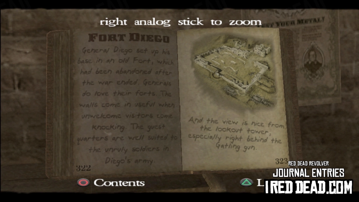 Red Dead Revolver Journal Entry 162 - Fort Diego