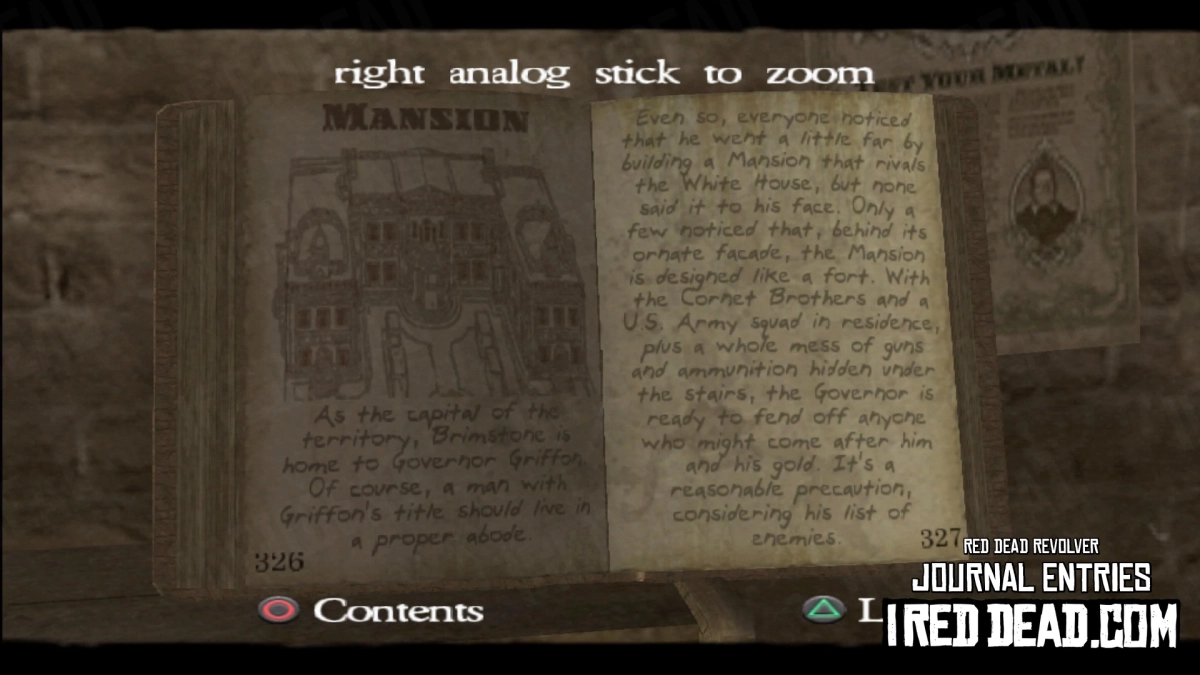 Red Dead Revolver Journal Entry 164 - Mansion