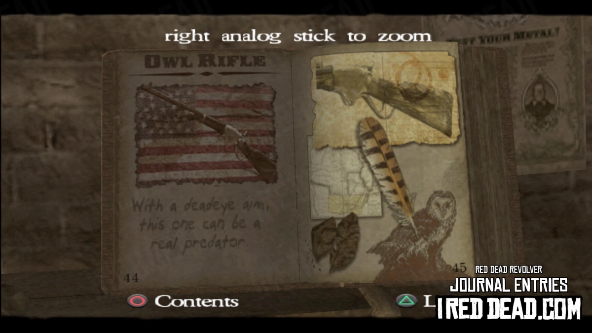 Red Dead Revolver Journal Entry 23 - Owl Rifle