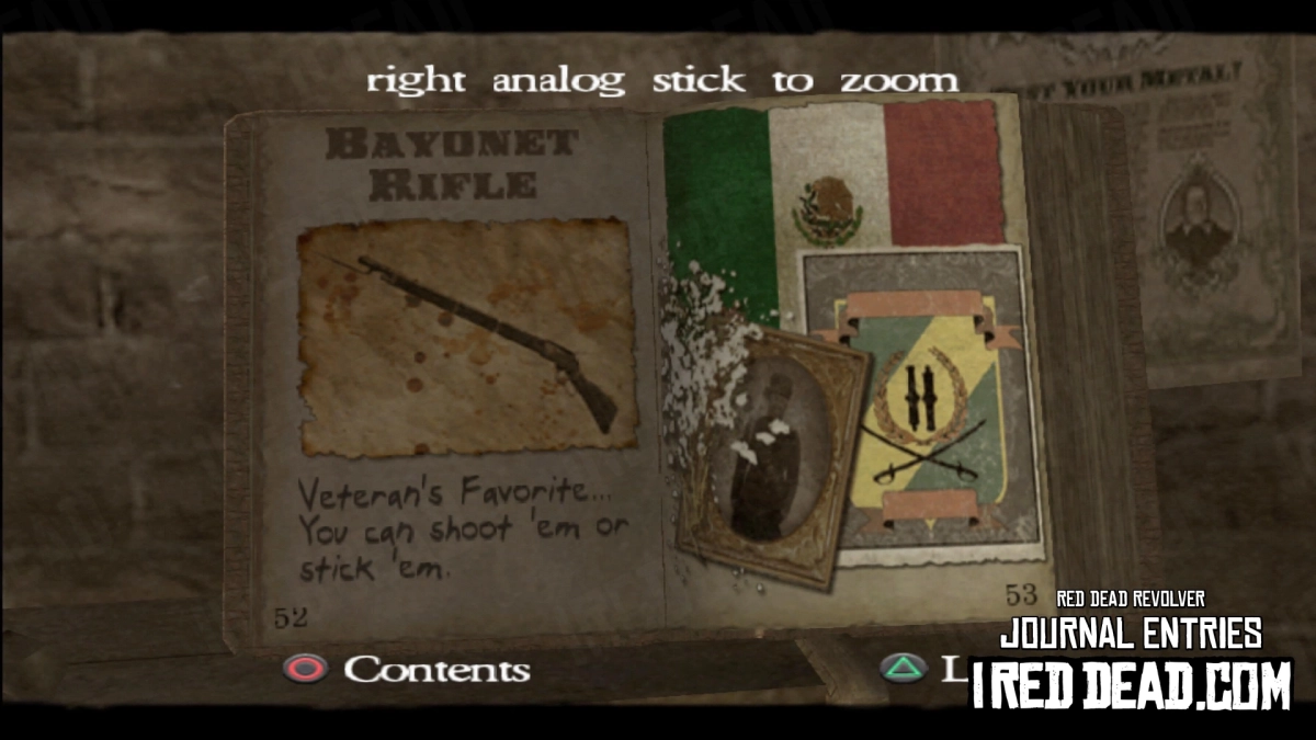 Red Dead Revolver Journal Entry 27 - Bayonet Rifle