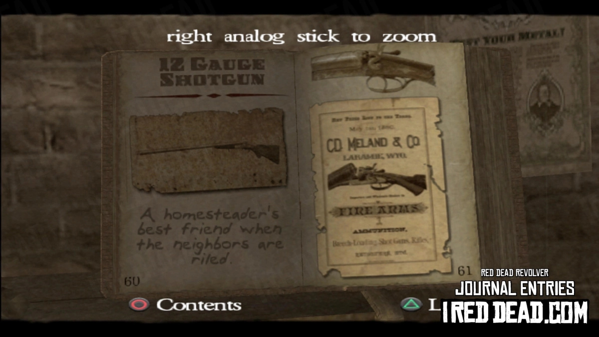 Red Dead Revolver Journal Entry 31 - 12 Gauge Shotgun