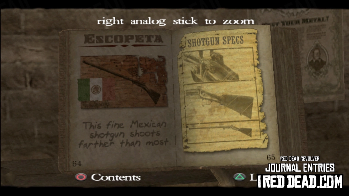 Red Dead Revolver Journal Entry 33 - Escopeta