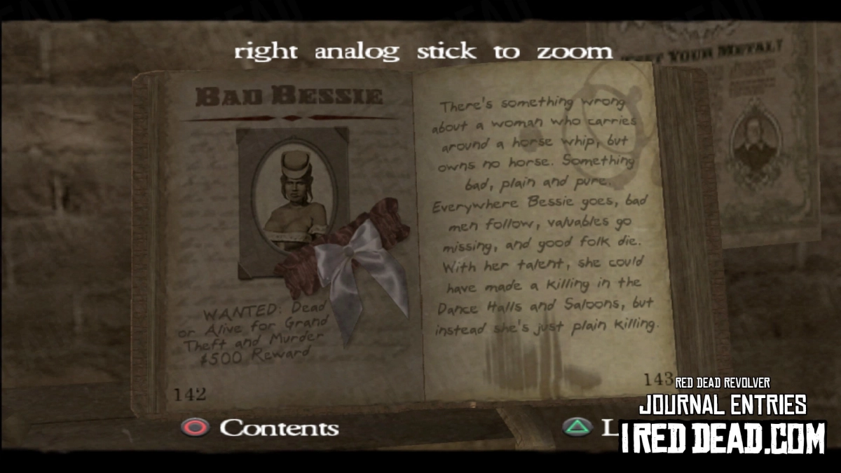 Red Dead Revolver Journal Entry 72 - Bad Bessie