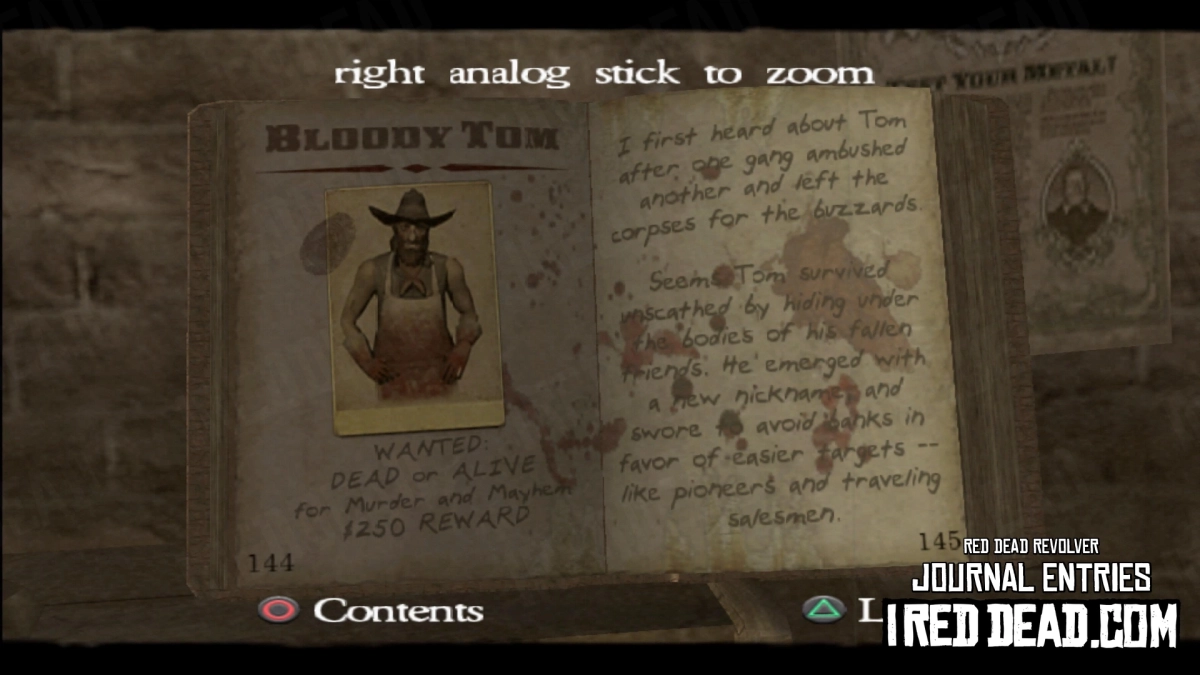 Red Dead Revolver Journal Entry 73 - Bloody Tom