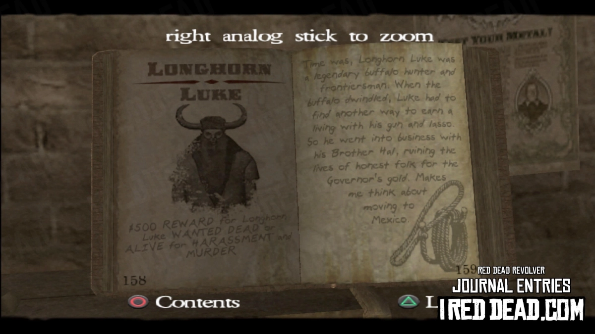 Red Dead Revolver Journal Entry 80 - Longhorn Luke