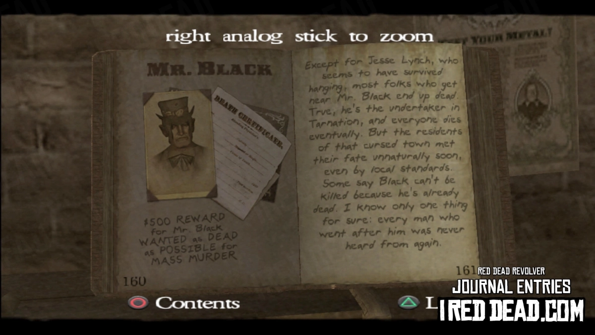 Red Dead Revolver Journal Entry 81 - Mr. Black