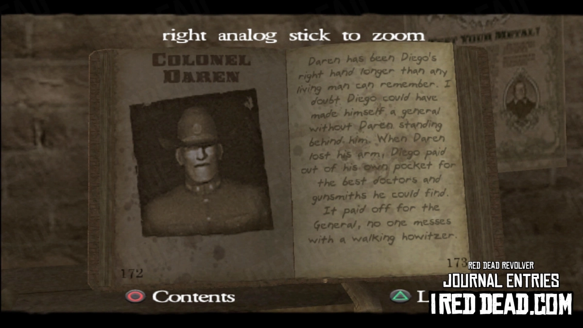 Red Dead Revolver Journal Entry 87 - Colonel Daren