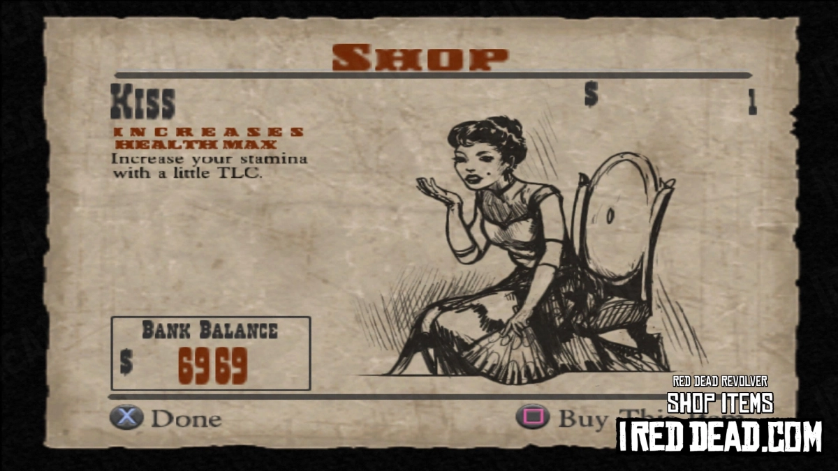 Red Dead Revolver Shop Item Kiss