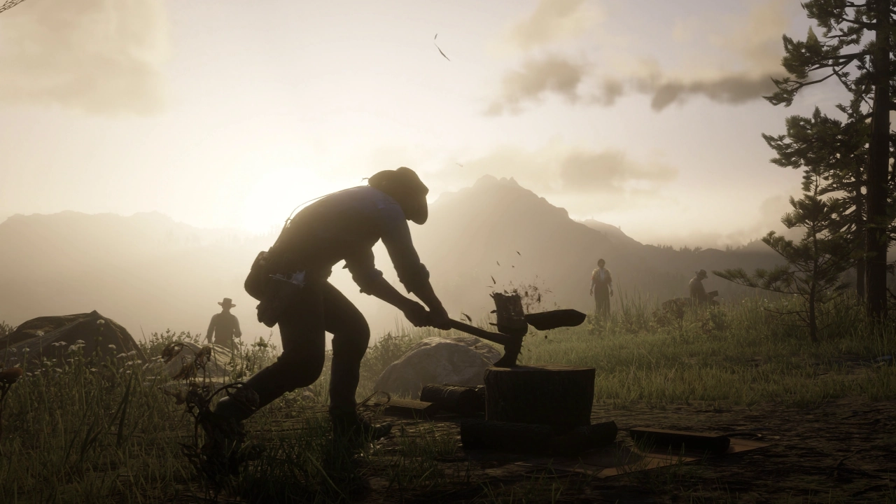 Chopping fire wood