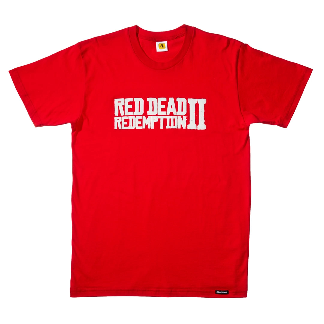 Red Dead Redemption 2 Logo T-Shirt - White on Red