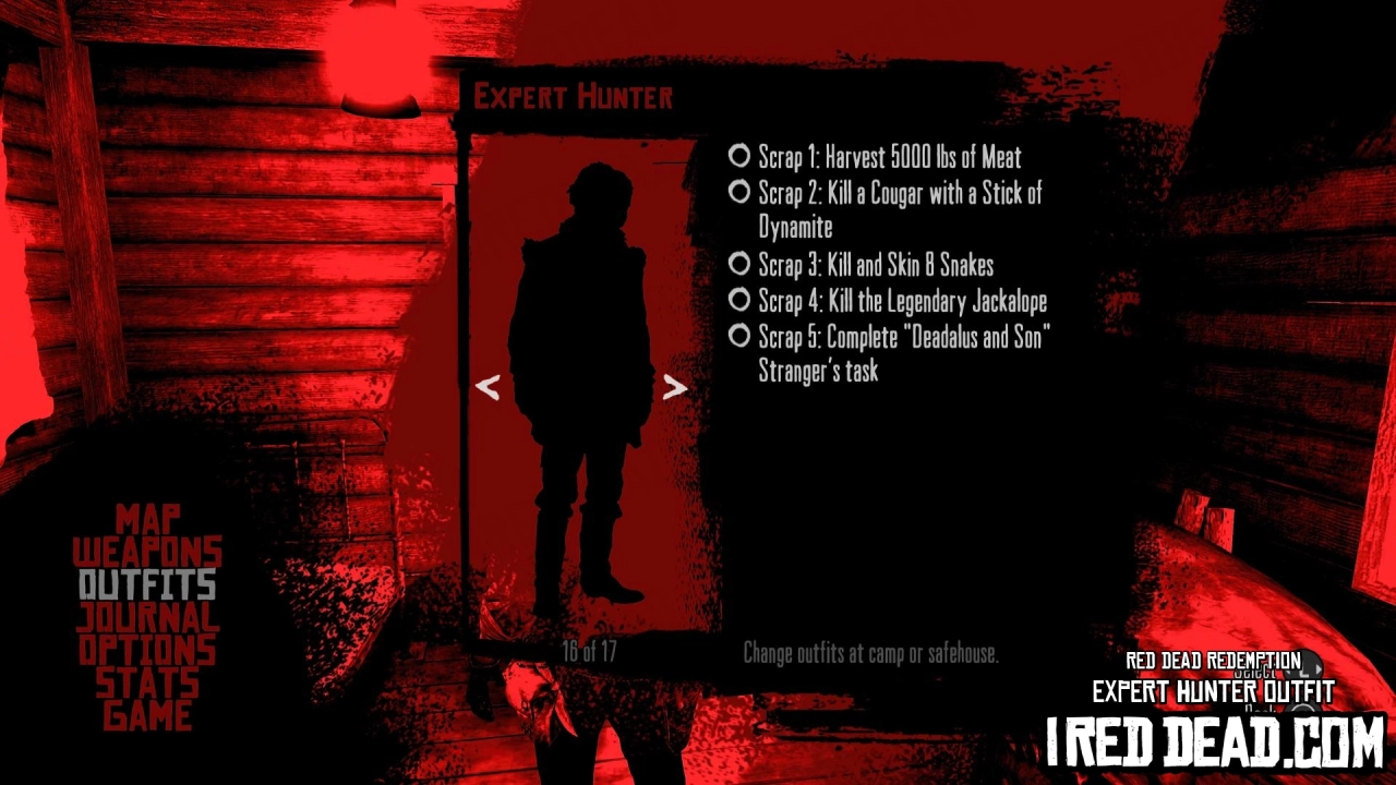 Red Dead Redemption Expert Hunter Outfit Critera