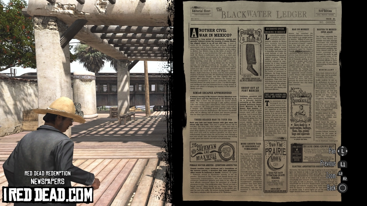 Red Dead Redemption Newspapers Blackwater Ledger No 56