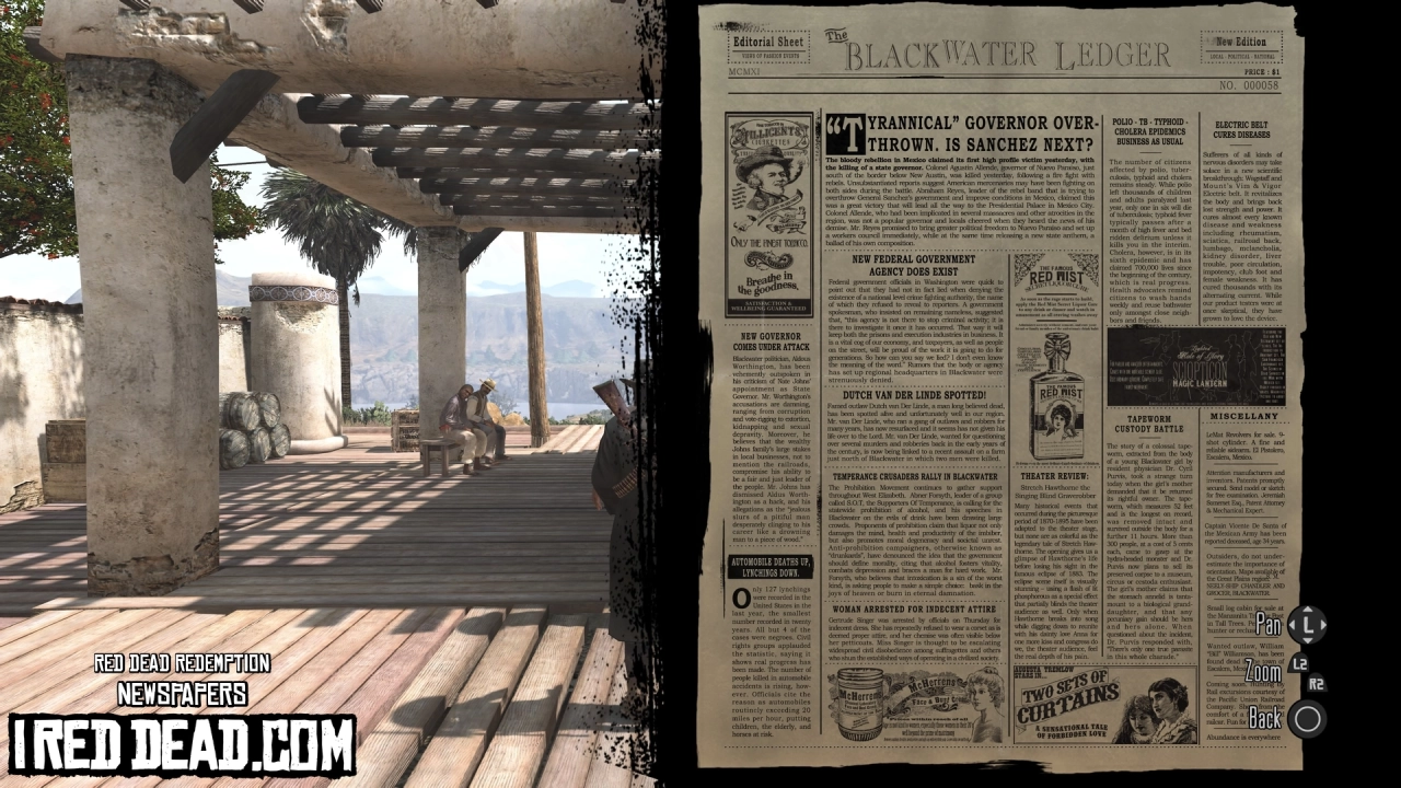 Red Dead Redemption Newspapers Blackwater Ledger No 58