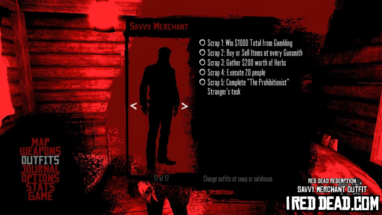 Red Dead Redemption Savvy Merchant Outfit Criteria