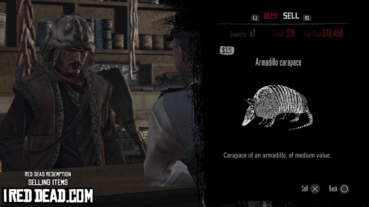 Red Dead Redemption Selling Items Armadillo Carapace