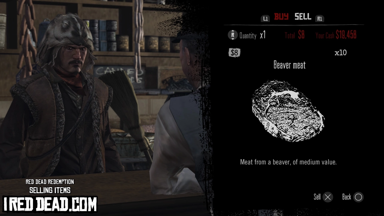 Red Dead Redemption Selling Items Beaver Meat