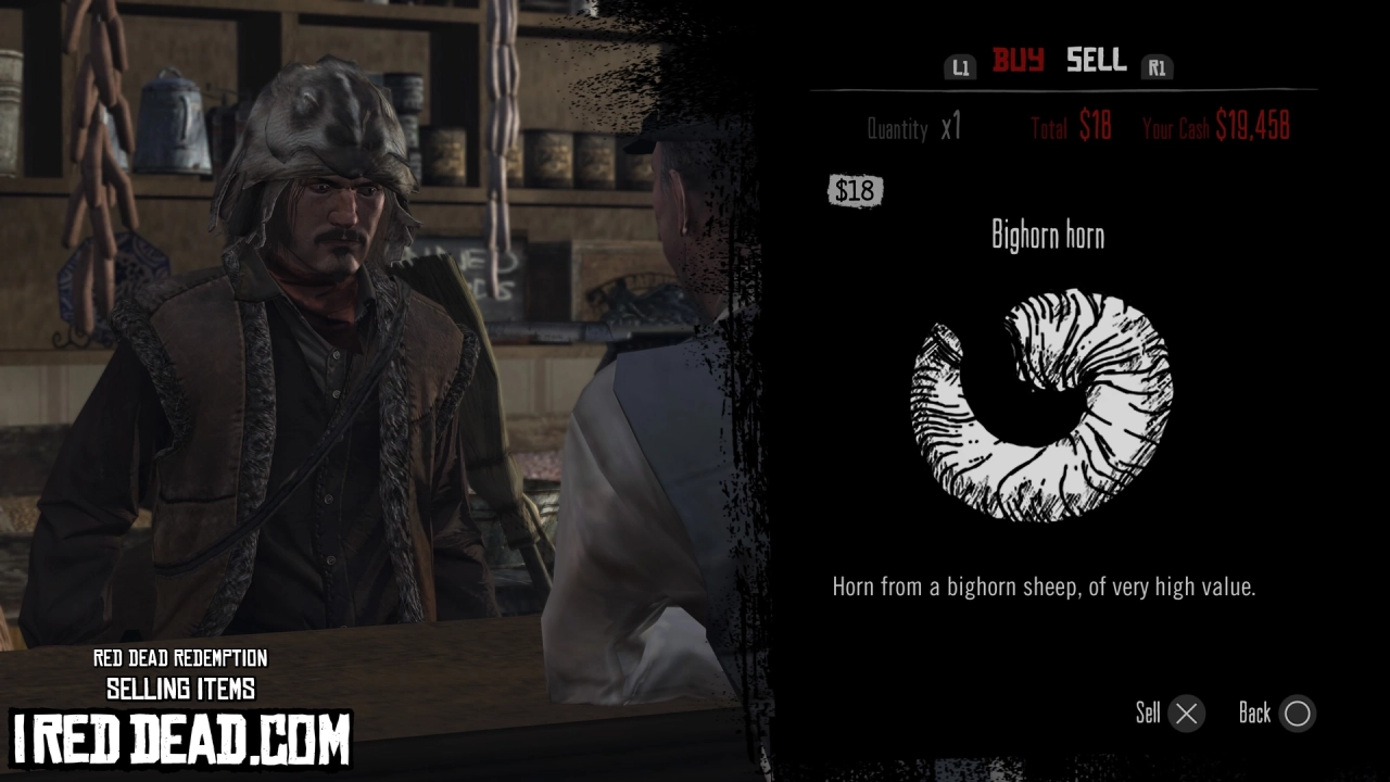 Red Dead Redemption Selling Items Bighorn Horn