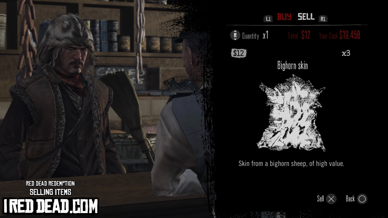 Red Dead Redemption Selling Items Bighorn Skin