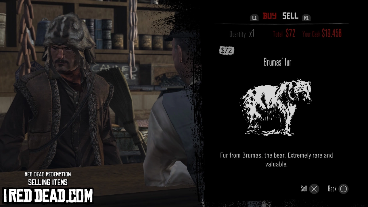Red Dead Redemption Selling Items Brumas Fur