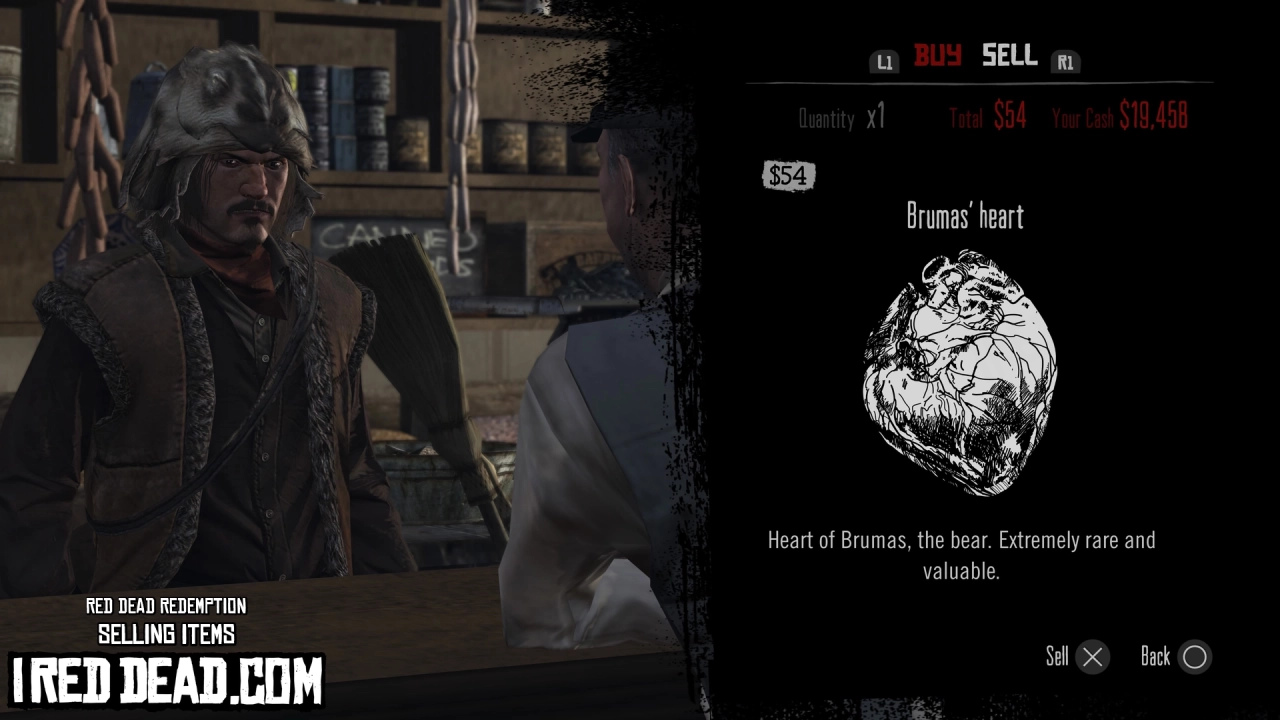 Red Dead Redemption Selling Items Brumas Heart
