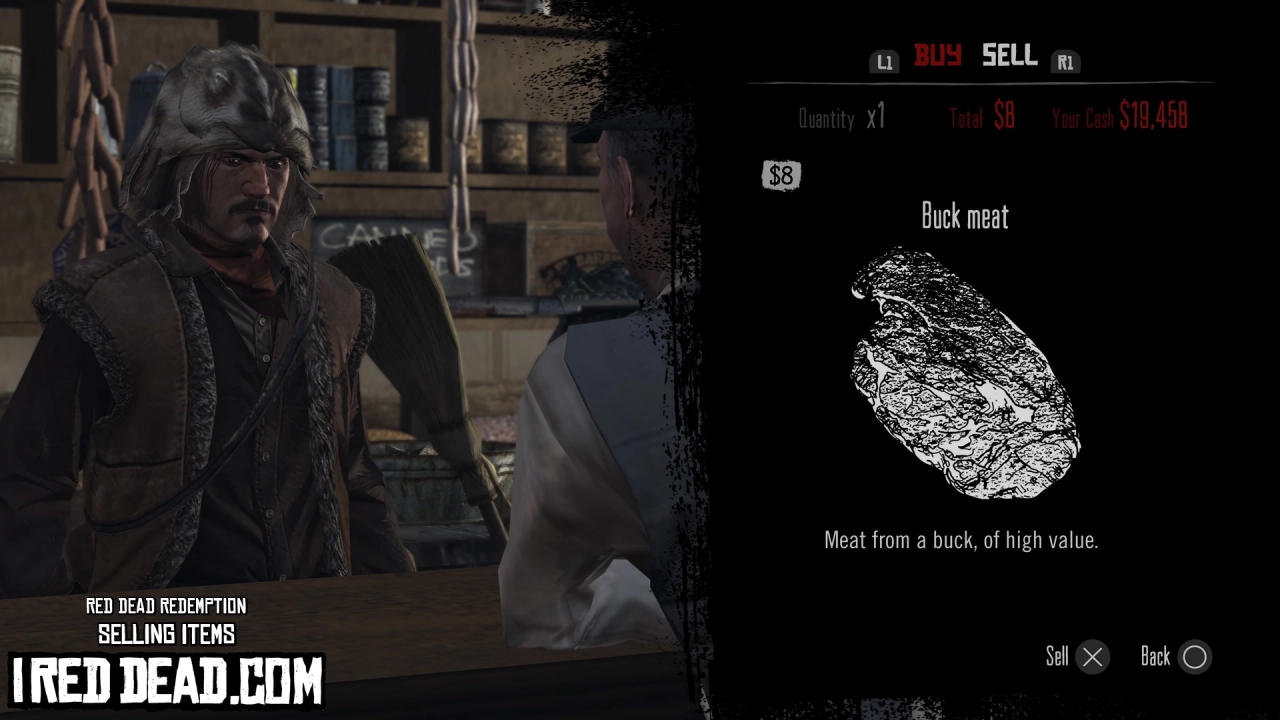 Red Dead Redemption Selling Items Buck Meat