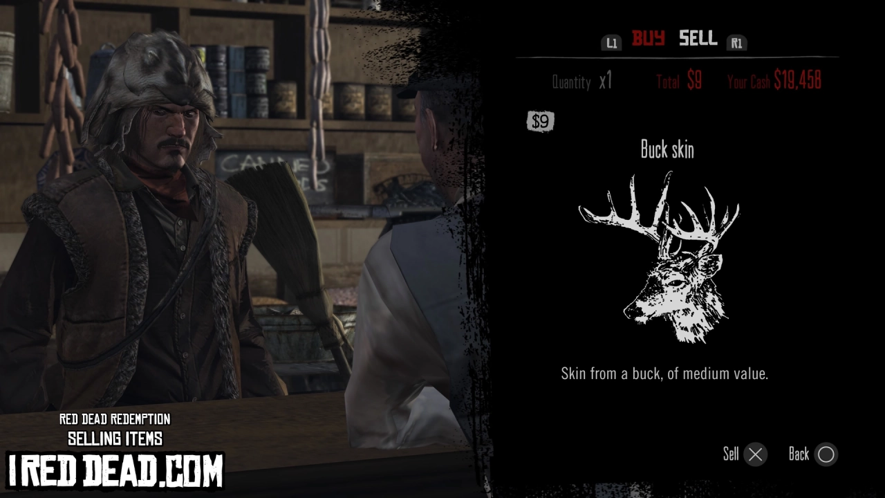 Red Dead Redemption Selling Items Buck Skin
