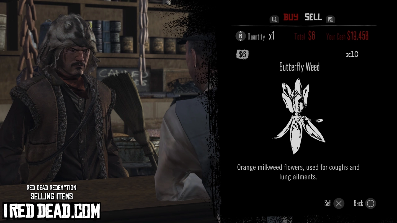 Red Dead Redemption Selling Items Butterfly Weed
